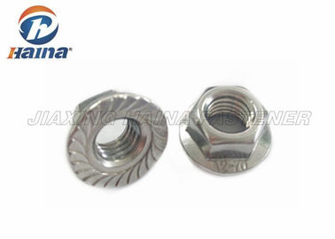 فولاد ضد زنگ M12 DIN6923 مهره های فلنج شش گوش دندانه دار در انبار