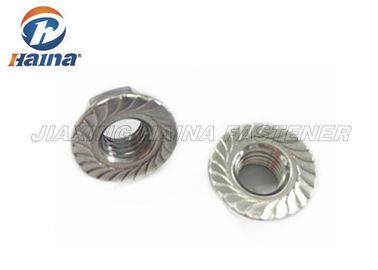 فولاد ضد زنگ M12 DIN6923 مهره های فلنج شش گوش دندانه دار در انبار
