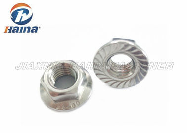 فولاد ضد زنگ M12 DIN6923 مهره های فلنج شش گوش دندانه دار در انبار