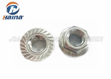فولاد ضد زنگ M12 DIN6923 مهره های فلنج شش گوش دندانه دار در انبار