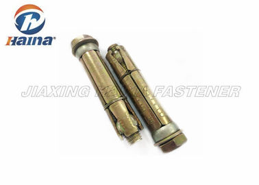 چهار قطعه سنگین پوسته M10 فولاد کربنی Gr.4.8 پیچ و مهره روی روکش زرد