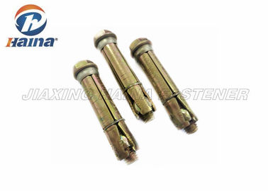 چهار قطعه سنگین پوسته M10 فولاد کربنی Gr.4.8 پیچ و مهره روی روکش زرد