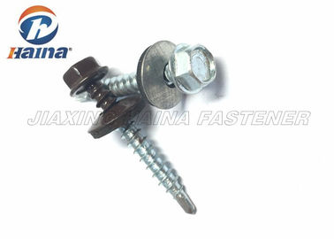 پیچ با روکش رنگ آمیزی شده با پیچ مخصوص سوراخکاری و واشر EPDM