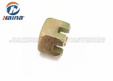 Hex Slotted / Hex Head Nuts Metric Thread Zinc Plated , Hex Castle Nut Coarse Thread DIN 935