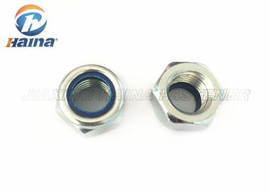 DIN985 White Zinc Plated carbon steel nuts , Nylon Insert Lock Nut M16