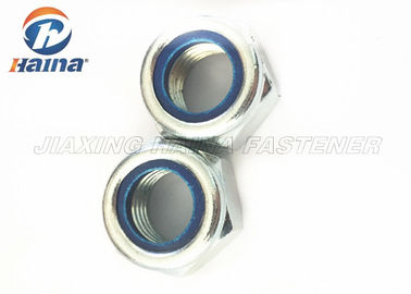 DIN985 White Zinc Plated carbon steel nuts , Nylon Insert Lock Nut M16