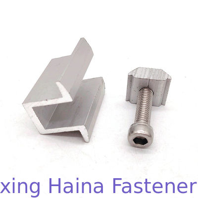 گیره آلومینیومی میانی پنل خورشیدی با پیچ سر پیچ شش ضلعی