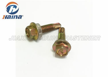 DIN 7504 Hex Head  Yellow Zinc Plated Self Drilling Screws and EPDM Washer