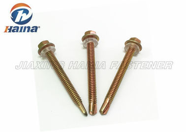 DIN 7504 Hex Head  Yellow Zinc Plated Self Drilling Screws and EPDM Washer